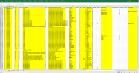 Capture d'écran d'un extrait de la base de données originales de M. de Reynal